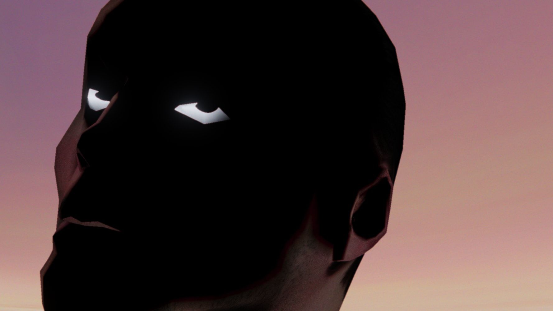 Head film — glowing eyes in the dark