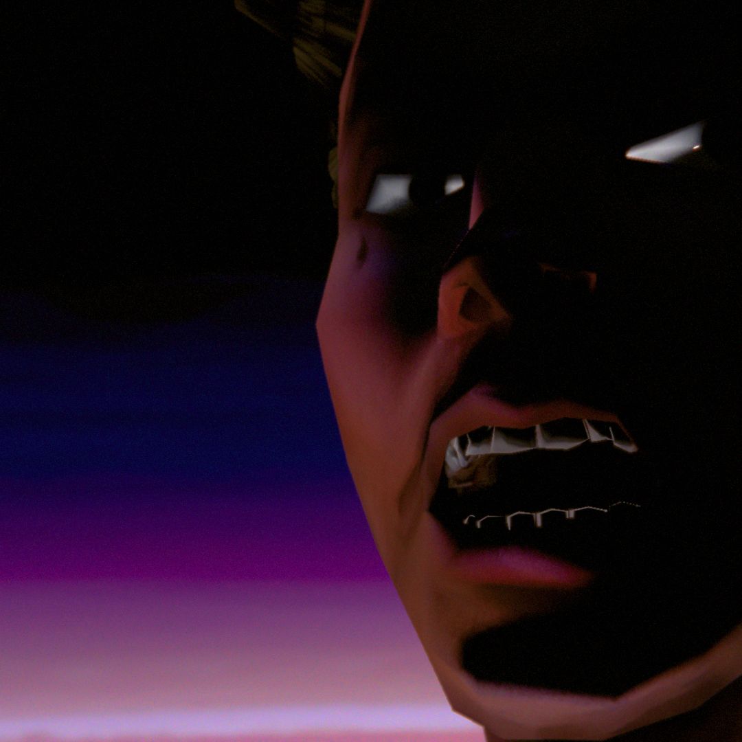 Head film — snarling close-up