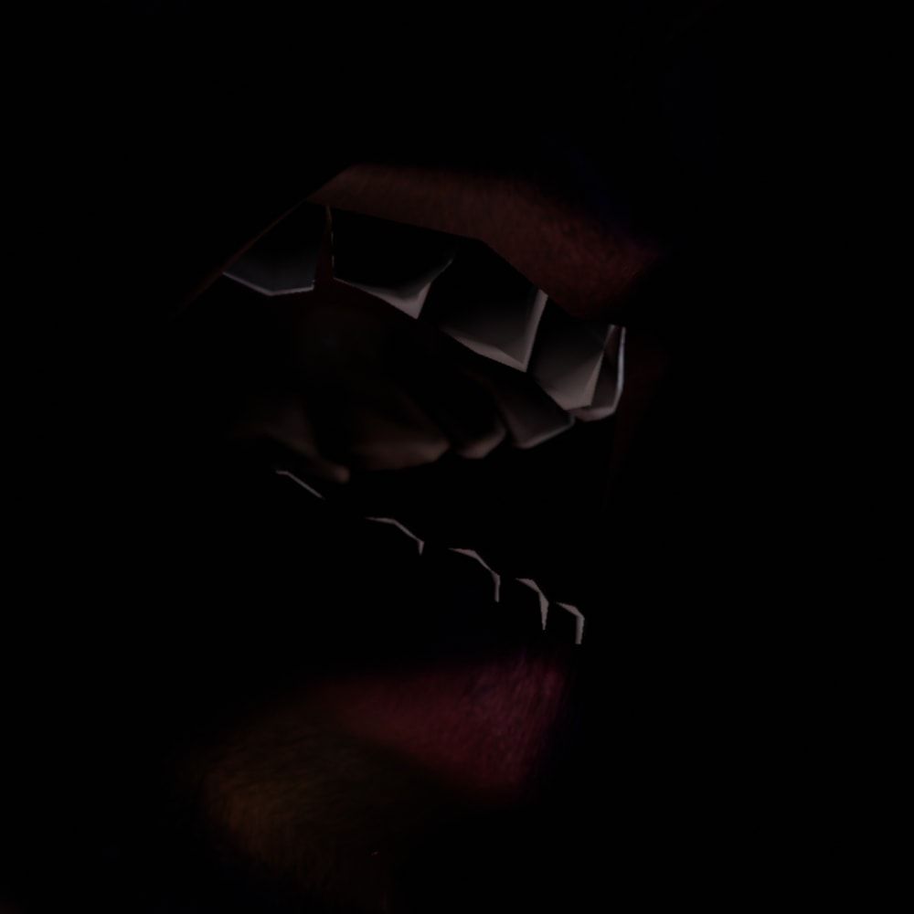 Head film — teeth catching the light
